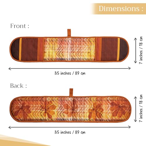 Double Oven Mitts 100% Cotton Double Oven Glove (061 - Thanksgiving Tartan / 7" x 35" (Double Oven Mitt))