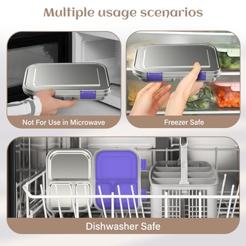 Stainless Steel Bento Box Kids (Purple)