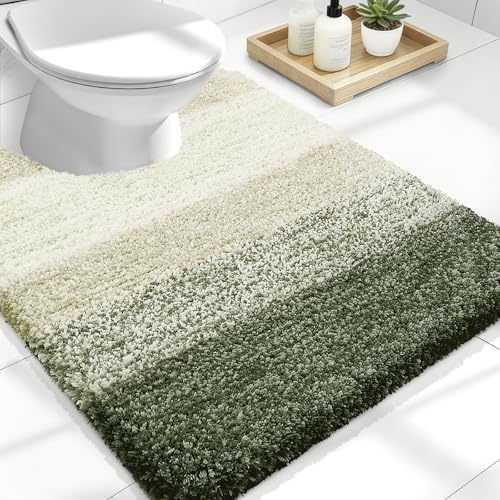 Luxury Toilet Rugs U (24" X 20" Contour Rug / Dark Green)