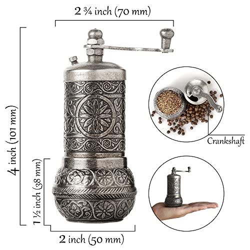Decorative Black Pepper Grinder (Dark Silver)
