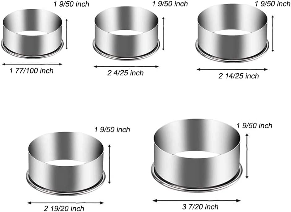 5 Pieces Biscuit Cookie Cutters Set (5 Sizes Plain Edge)