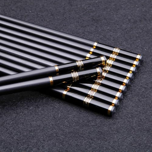 5 Pairs Premium Reusable Chopsticks Gift Set (Golden)