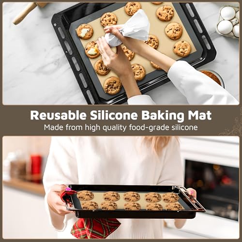 4 Pack Silicone Baking Mat Nonstick 2 Half and 2 Quarter Size (Baking Mat / 2 Half + 2 Quarter Sheets)