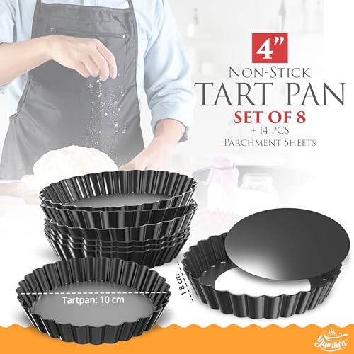 4 Inch Round Tart Pan 8 Pieces (Small)