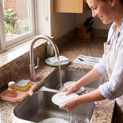 Silicone Soap Dish with Drain Spout (Pink / M(9.6"×5.3"))