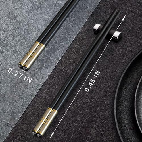 Chopsticks Reusable 5 Pairs Fiberglass Chopsticks Dishwasher Safe Square Lightweight Non (silvery-1)