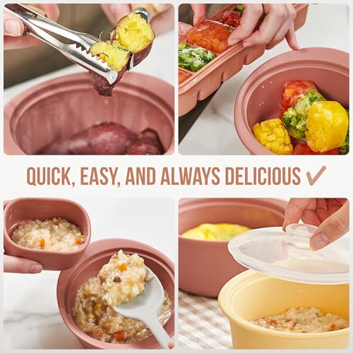 40oz Platinum Silicone Microwave Steamer Pot with Handle & Lid (40oz / Butter Yellow)