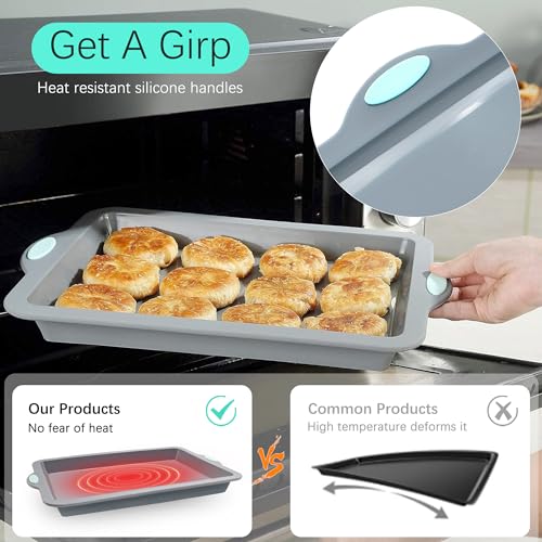 Silicone Baking Pans Set (4-Piece Baking Pans Set / Light Grey)