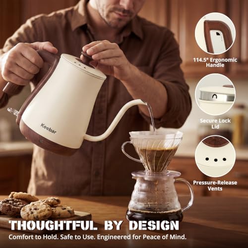 Gooseneck Electric Kettle (beige / 0.8 Quarts)