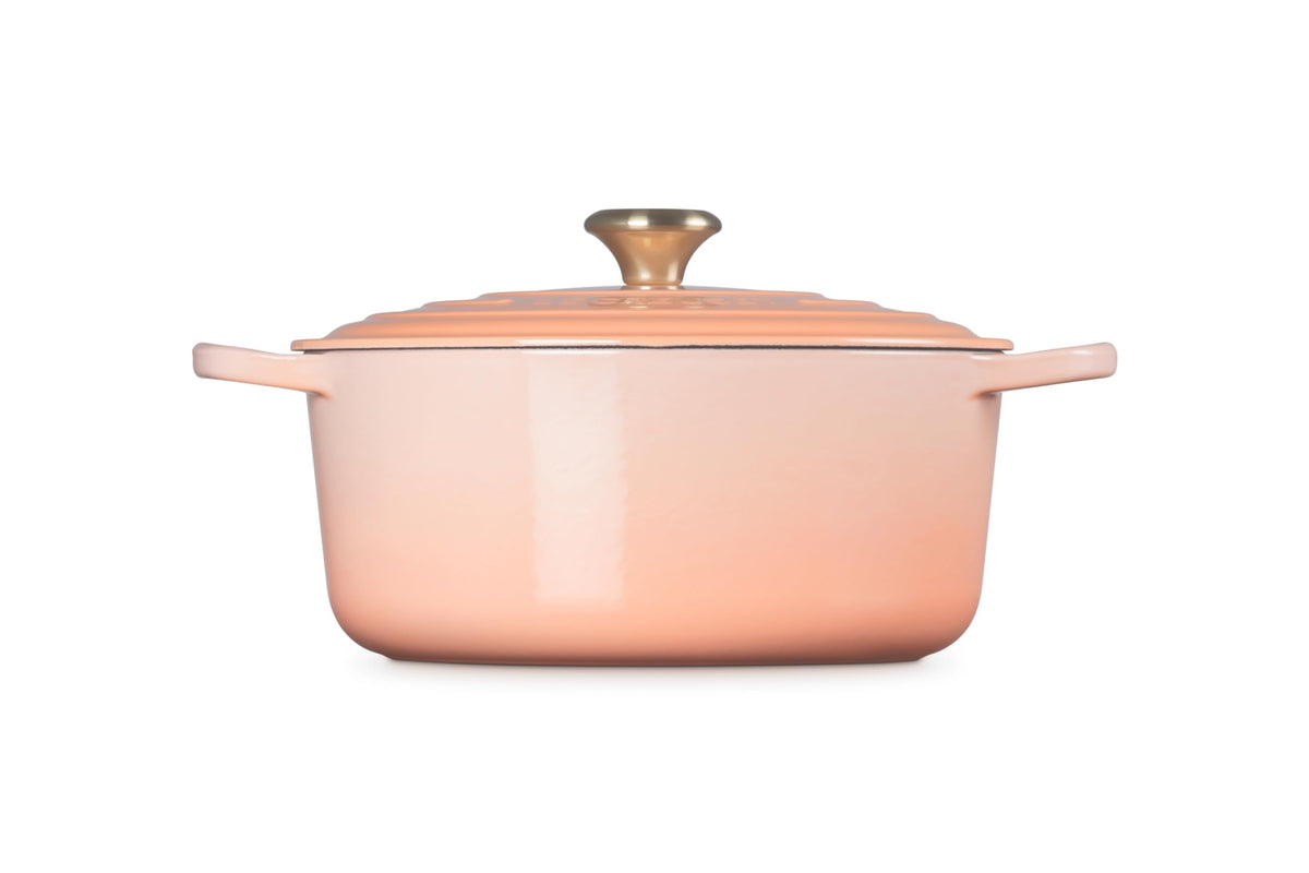 Enameled Cast Iron Round Dutch Oven (Peche / 7.25 Qt)