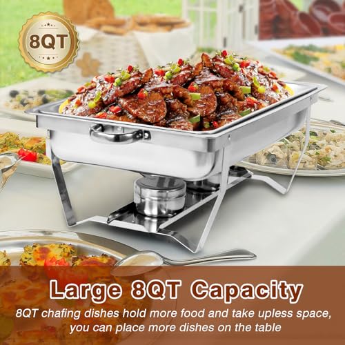 8 Qt 10 Pack Chafing Dishes Buffet Set Full Size (10 Pack - 1/1 Pan)