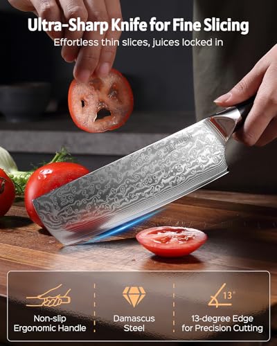 7 Inch Nakiri Knife (Damascus Nakiri Knife)