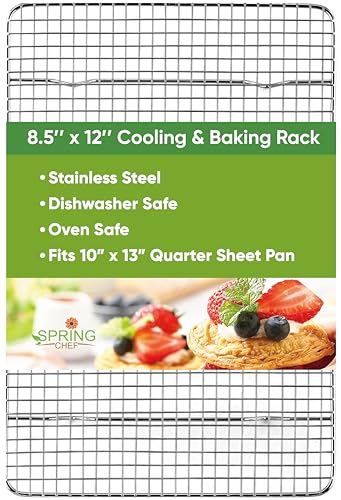 8.5" x 12" Stainless Steel Cooling Rack for Cooking & Baking (1 Pack / 8.5"x12")