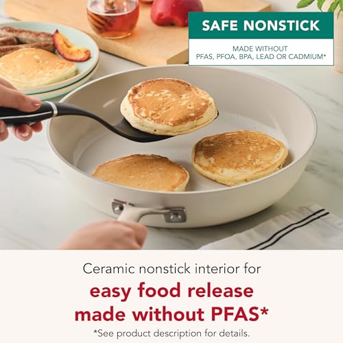 Ceramic Frying Pan with Lid (Porcelain / 12.25-Inch)