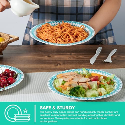 8.37 inch Disposable Paper Plates (Light Blue-360pack)