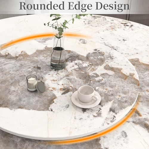 23.6" Lazy Susan for Table Top Sintered Stone Rotating Serving Tray for Dining Table