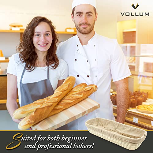 Bread Proofing Basket with Liner (17" x 4" x 2.5"H / Rectangular)