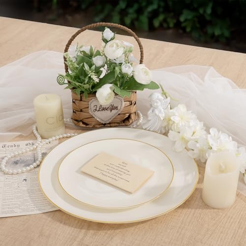 60 PCS Ivory Plastic Plates (Ivory / 60 PCS)