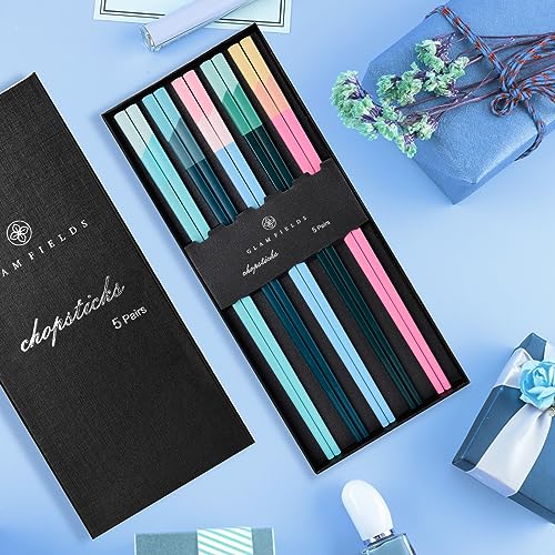 Chopsticks Reusable Dishwasher Safe (Pink+Light Blue)