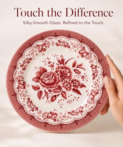 12 Piece Porcelain Dinnerware Set for 4 (12 / Victoria Red)