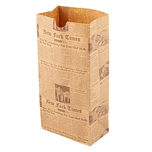 Bag Tek 2 Lb Disposable Lunch Bags 100 Sturdy Take Out Bags (2 lb / Kraft Newsprint)