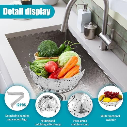 Vegetable Steamer Basket for Cooking with Extendable Handle