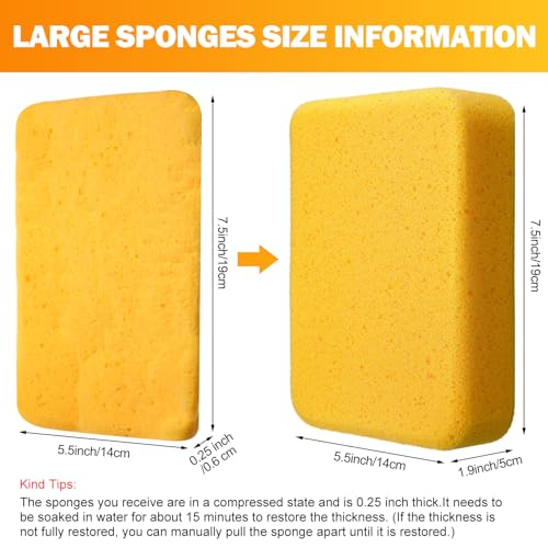 36 Pcs Large Sponges Bulk Car Cleaning Foam Commercial