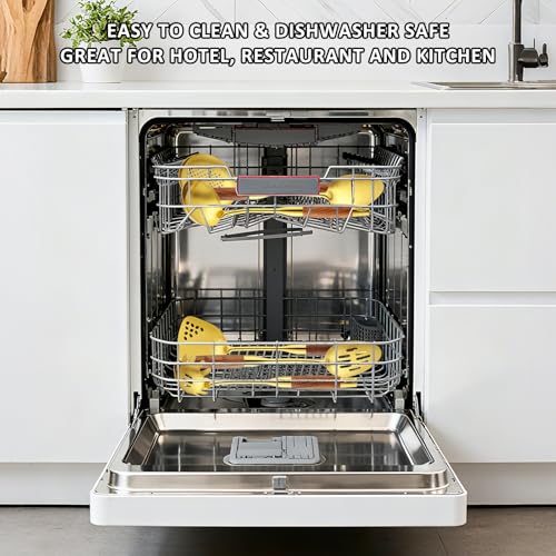 18 10 Stainless Steel Kitchen Utensils Set (Large / GOLD-6 Pieces)