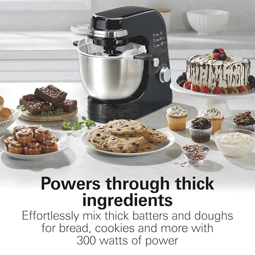 4 Quart Electric Stand Mixer With 7 Speeds (Black / 7 Speeds with Whisk & Bowl Scraper)