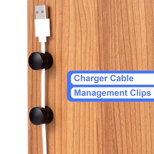 8 Sets Charger Holders for Cords (8 Sets / Matte Black)
