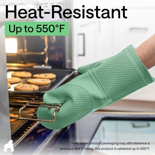 Silicone Oven Mitts (Mint / 12.5" Oven Mitts)