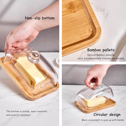 Glass butter dish with lid