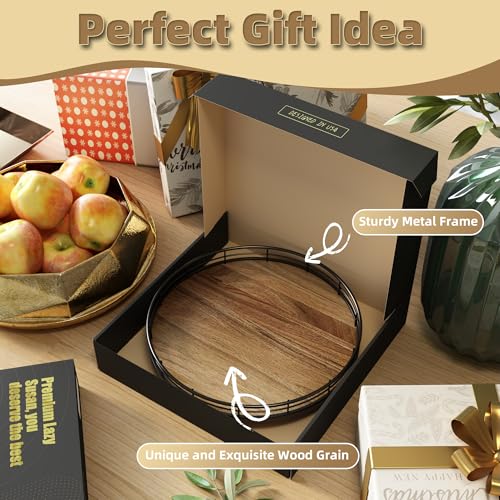 Acacia Wood 10" Lazy Susan Turntable Organizer for Table Top