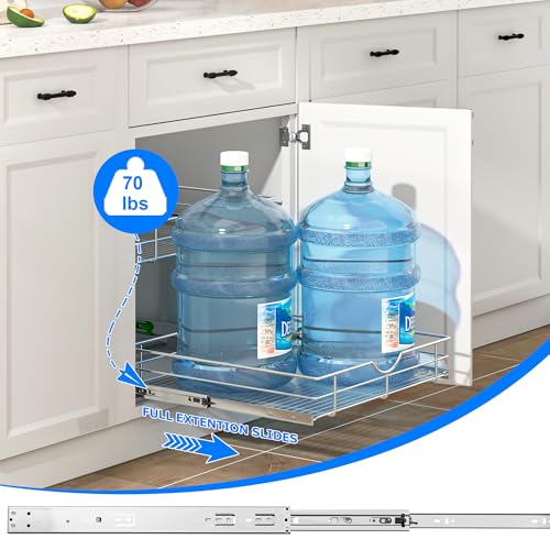 2 Tier Kitchen Cabinet Pullout Shelf and Drawer Organizer (W23 (23"W x 22"D) / 2 Tiers)