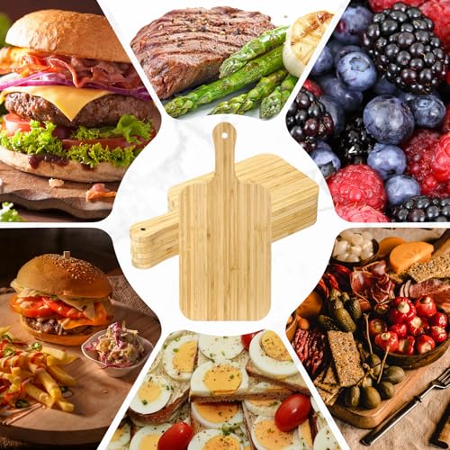 6 Pcs Bamboo Cutting Boards Bulk Thicken for Chopping Serving (15 x 7 inches)
