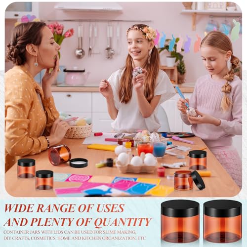 6 Pack 4 oz Plastic Jars Containers with Lids Wide (6 Count)