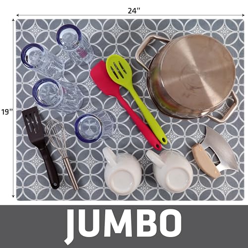 Jumbo XL Dish Drying Mat (Indigo Grey / 19" x 24")