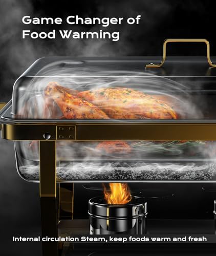 Chafing Dishes for Buffet 2 Pack (2 PACK / Gold)