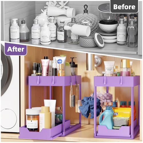 Under Sink Organizer 2 Pack (Purple / 2 pack)