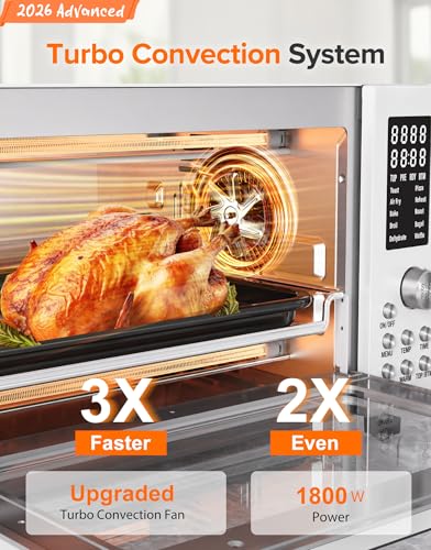 Bravo Pro Smart Air Fryer Toaster Oven Countertop Combo (Vanilla Cream)