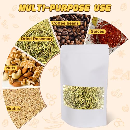 50 Pack Stand Up Pouches (White / 7.9x11.8in (20x30cm))