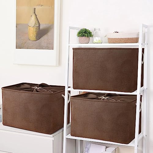 Organization and Storage for Organizing (Brown / 3PCS/Extra Jumbo - 20.5Lx15.7Wx13.8H)