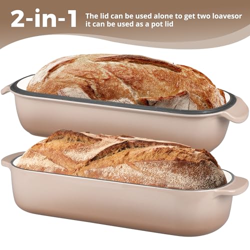 Enameled Cast Iron Loaf Pan with Lid (Mocha)