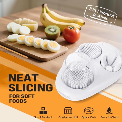 3‑in‑1 Hard Boiled Egg Slicer Cutter Dicer Chopper