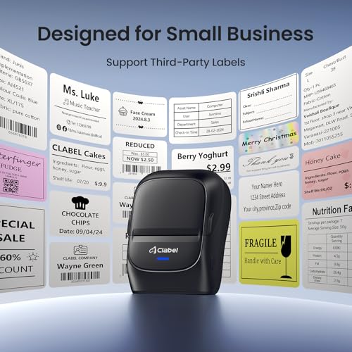 221B 2" Bluetooth Thermal Label Printer (221B-Black-5Roll)