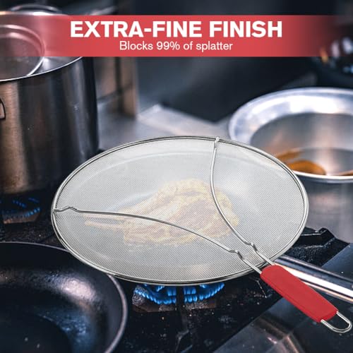 Splatter Screen for Frying Pan & Food Strainer