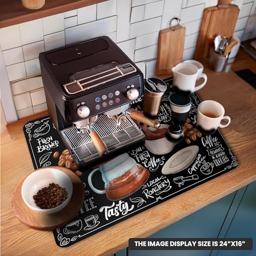 Dish Drying Mat Super Absorbent (24" x 16" / Mocha)