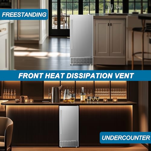 120 lbs High Output Commercial Ice Maker Undercounter Reversible Door