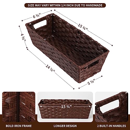 Plastic Wicker Storage Baskets (2 Count)