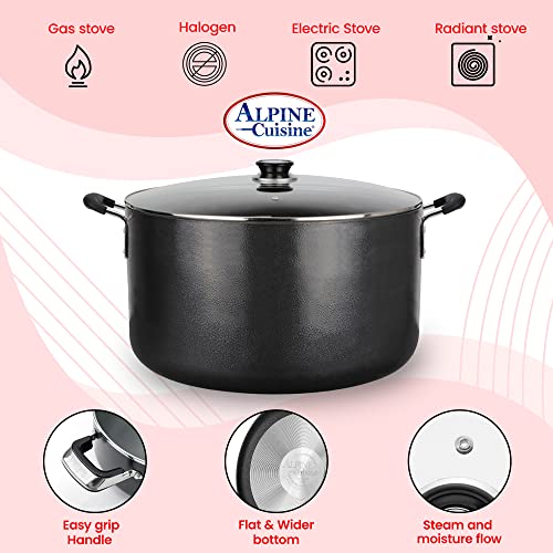 30 Quart Non stick Stock Pot with Tempered Glass Lid and Carrying Handles (30-Quart Stock Pot / Standard Packaging)